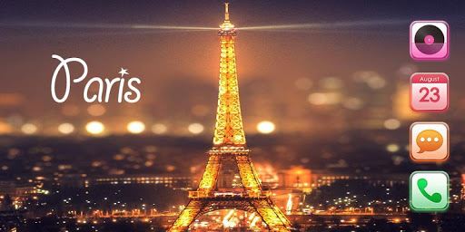 Paris Night Eiffel Tower Theme image