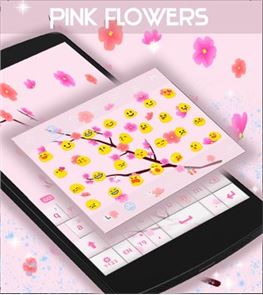 Pink Flowers GO Keyboard image