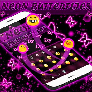 Neon Butterflies Keyboard image