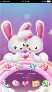Love Pink Rabbit Pet Theme image