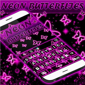 Neon Butterflies Keyboard image