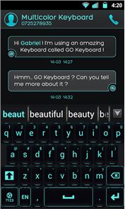 GO Keyboard Black Cyan Theme image