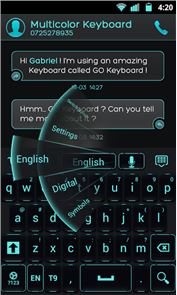 GO Keyboard Black Cyan Theme image